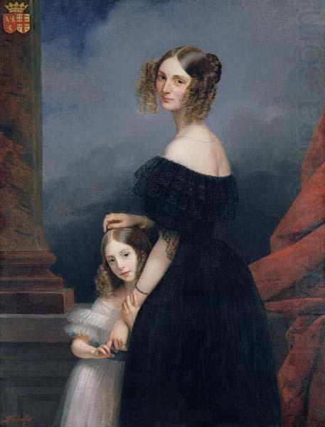 unknow artist Anne-Louise Alix de Montmorency, with her daughter oil painting picture